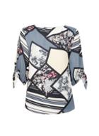 *billie & Blossom Multi Coloured Snake Print Tie Sleeve Blouse