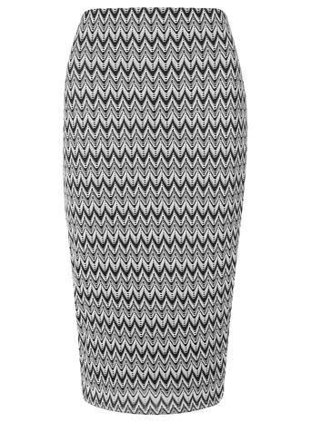 Dorothy Perkins Grey Zig Zag Knitted Tube Skirt