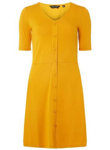 Dorothy Perkins Mustard Buttoned Mini Dress