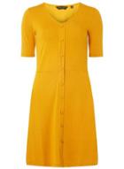 Dorothy Perkins Mustard Buttoned Mini Dress