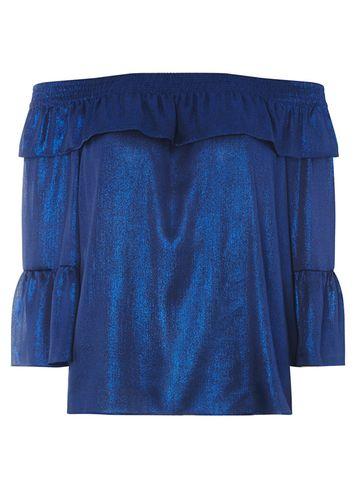 Dorothy Perkins Cobalt Shimmer Bardot Top