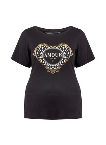 Dorothy Perkins *dp Curve Black 'amour' Motif Tee