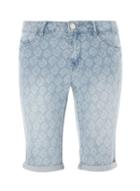 Dorothy Perkins Printed Denim Knee Length Shorts