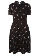 Dorothy Perkins *tall Black Floral Collar Dress