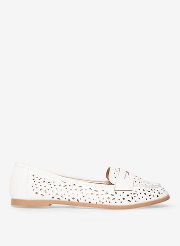 Dorothy Perkins White 'lana' Lazer Cut Loafers
