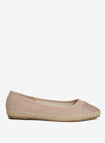 Dorothy Perkins Nude Microfibre Carrie Toecap Espadrilles