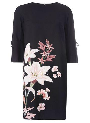 Dorothy Perkins Black Lily Print Shift Dress