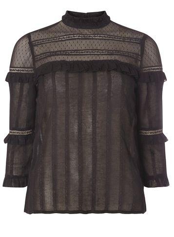 Dorothy Perkins *first & I Black Victoriana Blouse