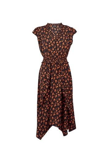 Dorothy Perkins Orange Floral Print Midi Dress