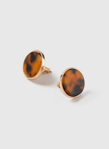 Dorothy Perkins Multi Colour Tortoise Shell Circle Stud Earrings