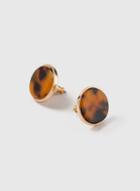 Dorothy Perkins Multi Colour Tortoise Shell Circle Stud Earrings