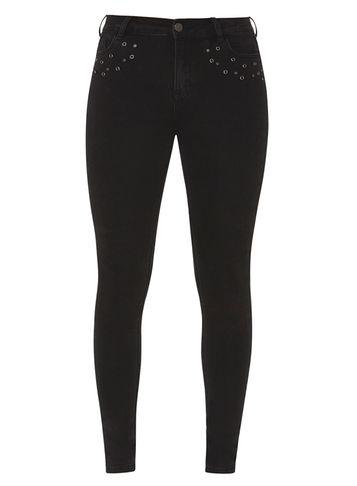 Dorothy Perkins Black Premium 'bailey' Eyelet Super Skinny Jeans
