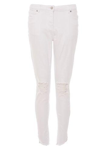 Dorothy Perkins *quiz White Ripped Skinny Jeans