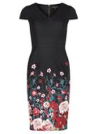Dorothy Perkins Black Placement Floral Print Pencil Dress