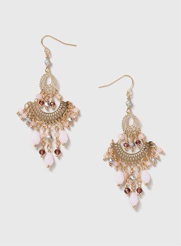 Dorothy Perkins Facet Bead Chandelier Earrings