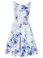 Dorothy Perkins *quiz Blue Floral High Neck Prom Dress