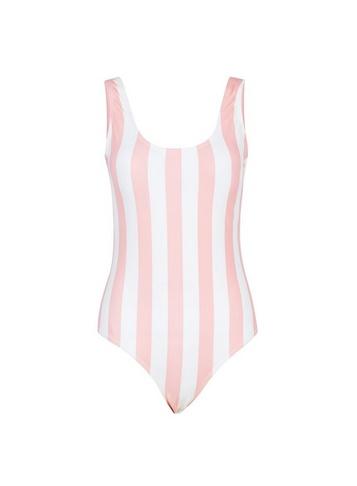 *paper Dolls Pink Striped Swimsuit