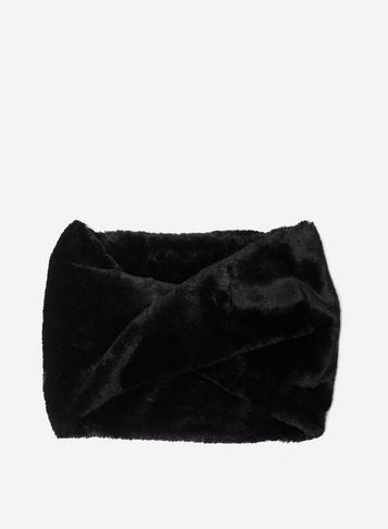 *vero Moda Black Faux Fur Scarf