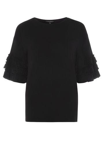Dorothy Perkins Black Ruffle Sleeve Top