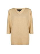 Dorothy Perkins Camel V Neck Brushed Tunic Jumper