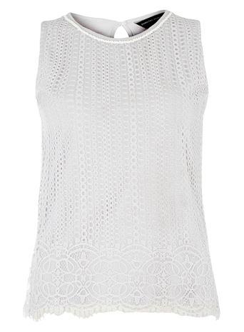 Dorothy Perkins Silver Border Lace Bling Shell Top