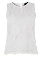 Dorothy Perkins Silver Border Lace Bling Shell Top