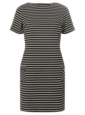 Dorothy Perkins Monochrome Striped Zip Pocket Shift Dress