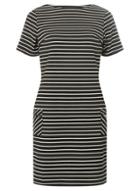 Dorothy Perkins Monochrome Striped Zip Pocket Shift Dress