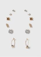 Dorothy Perkins Gold And Silver Leaf And Flower Earrings