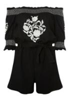 Dorothy Perkins Black Embroidered Playsuit