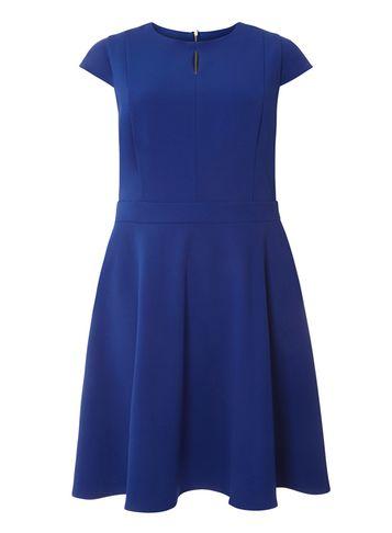 Dorothy Perkins Dp Curve Cobalt Keyhole Fit And Flare Dress