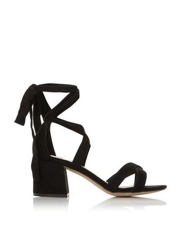 *head Over Heels By Dune Black Ladies Mid Heel Sandals