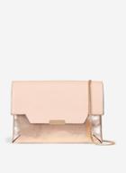 Dorothy Perkins Rose Gold Compartment Clutch Bag