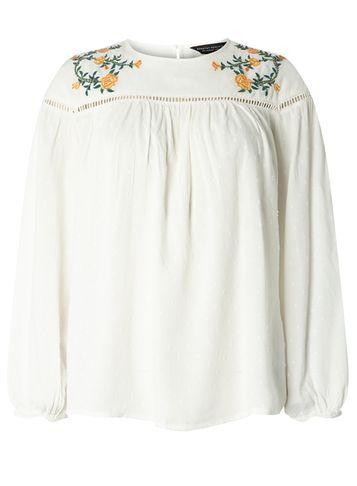 Dorothy Perkins Ivory Embroidered Beaded Top