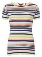 Dorothy Perkins Multi Colour Striped Lettuce Edge T-shirt