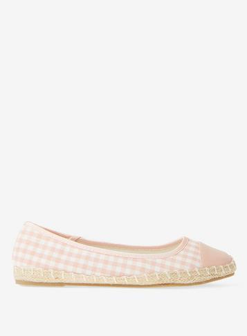 Dorothy Perkins Nude Carrie Gingham Espadrille Pumps