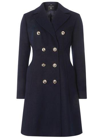 Dorothy Perkins Navy Double Breasted Dolly Duster Coat