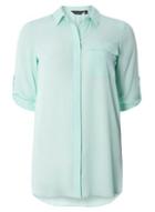 Dorothy Perkins Mint Longline Rollsleeve Shirt