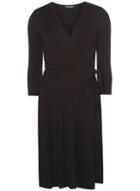 Dorothy Perkins *tall Black Wrap Fit And Flare Dress