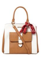 Dorothy Perkins Tan And White Scarf Tote Bag