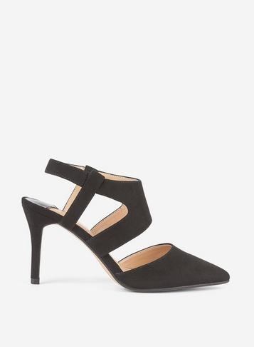 Dorothy Perkins Wide Fit Black Eleven Two Part Court Shoes