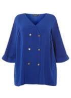 Dorothy Perkins *dp Curve Cobalt Double Breasted Top