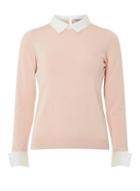 Dorothy Perkins Petite Blush Scalloped Edge Collar Jumper