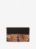 Dorothy Perkins Multi Coloured Leopard Ring Hardware Clutch Bag