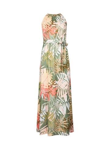 Dorothy Perkins Petite Palm Print Halter Neck Dress