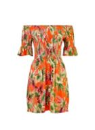 Dorothy Perkins Orange Tropical Print Playsuit
