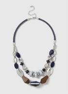 Dorothy Perkins Navy Bead Collar Necklace