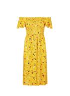 Dorothy Perkins Petite Yellow Ditsy Print Bardot Dress