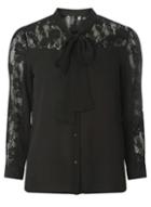 Dorothy Perkins *only Black Lace Pussybow Top