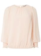 Dorothy Perkins Petite Pink Dobby Shirred Blouse